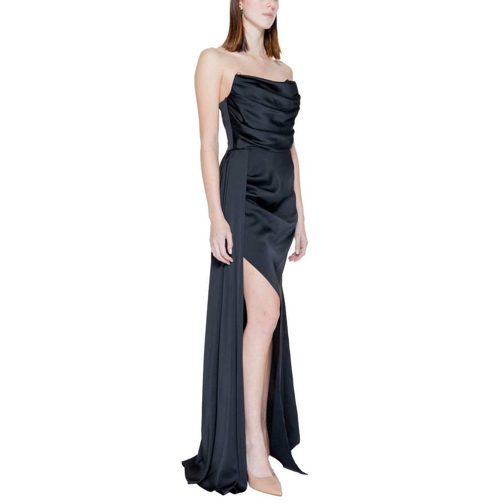 Black Polyester Long Dress