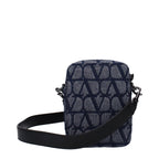Blue Fabric Crossbody Bag