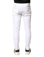 White Cotton Stretch Skinny Denim Men Jeans