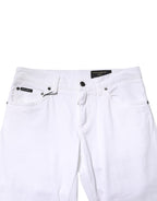 White Cotton Stretch Skinny Denim Men Jeans