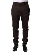 Brown Polyester Men Dress Trousers Pants