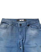 Blue Washed Cotton Skinny Fit Men Denim Trouser Jeans