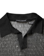 Black Sheer Short Sleeves Casual Polo  Top