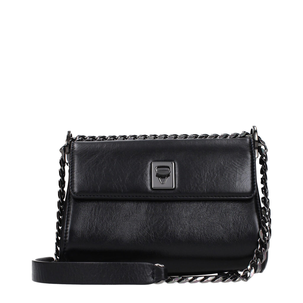 Black Leather Crossbody Bag