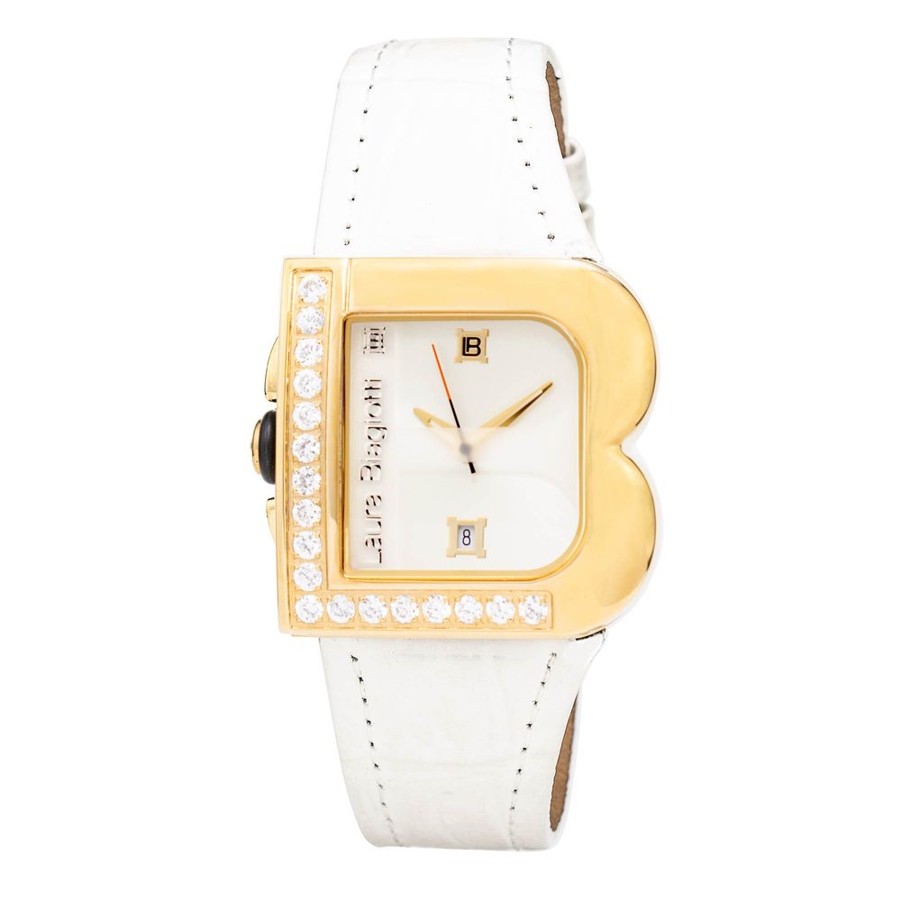 White Leather Dress Watch