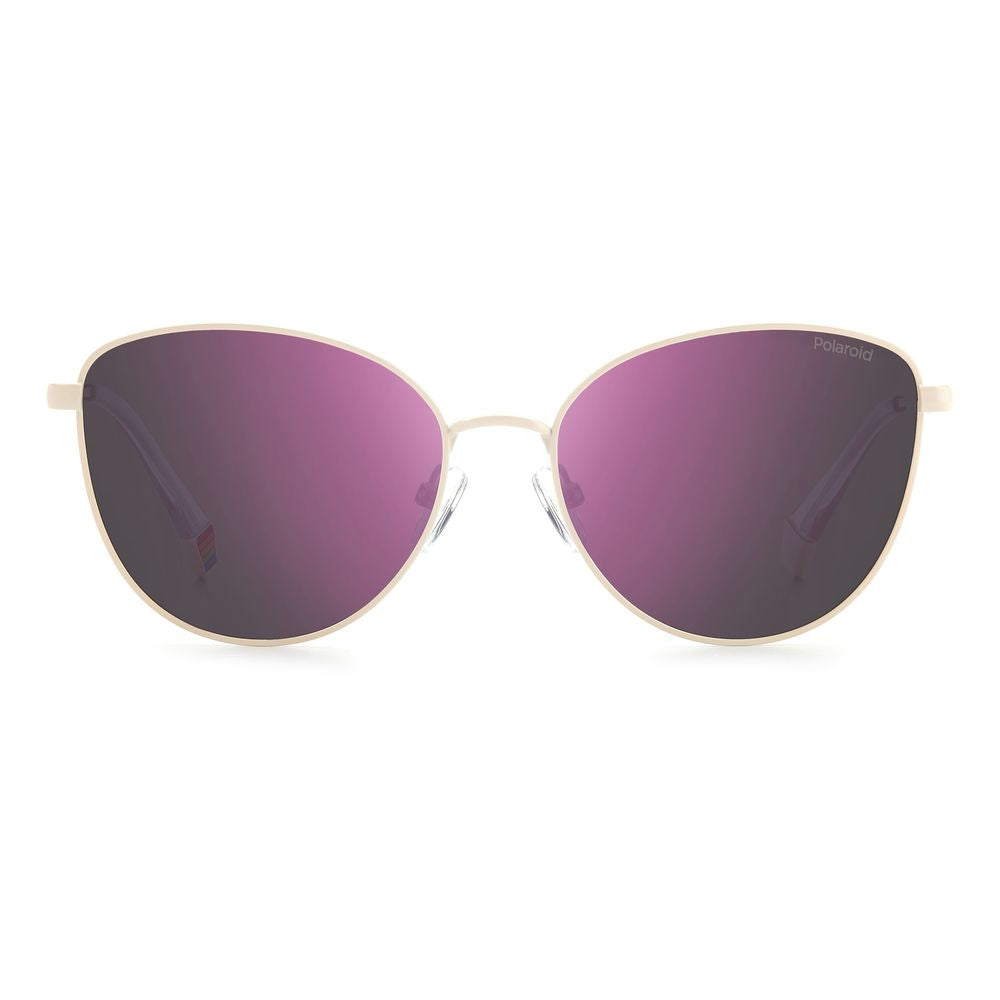 Beige Stainless Steel Sunglasses
