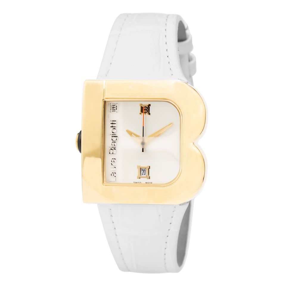 White Leather Dress Watch