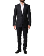 Black Wool Single Breasted Men 2 Piece Suit