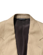 Beige Linen Single Breasted 2 Piece Suit