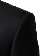 Blue Wool Single Breasted 3 Piece Men Suit