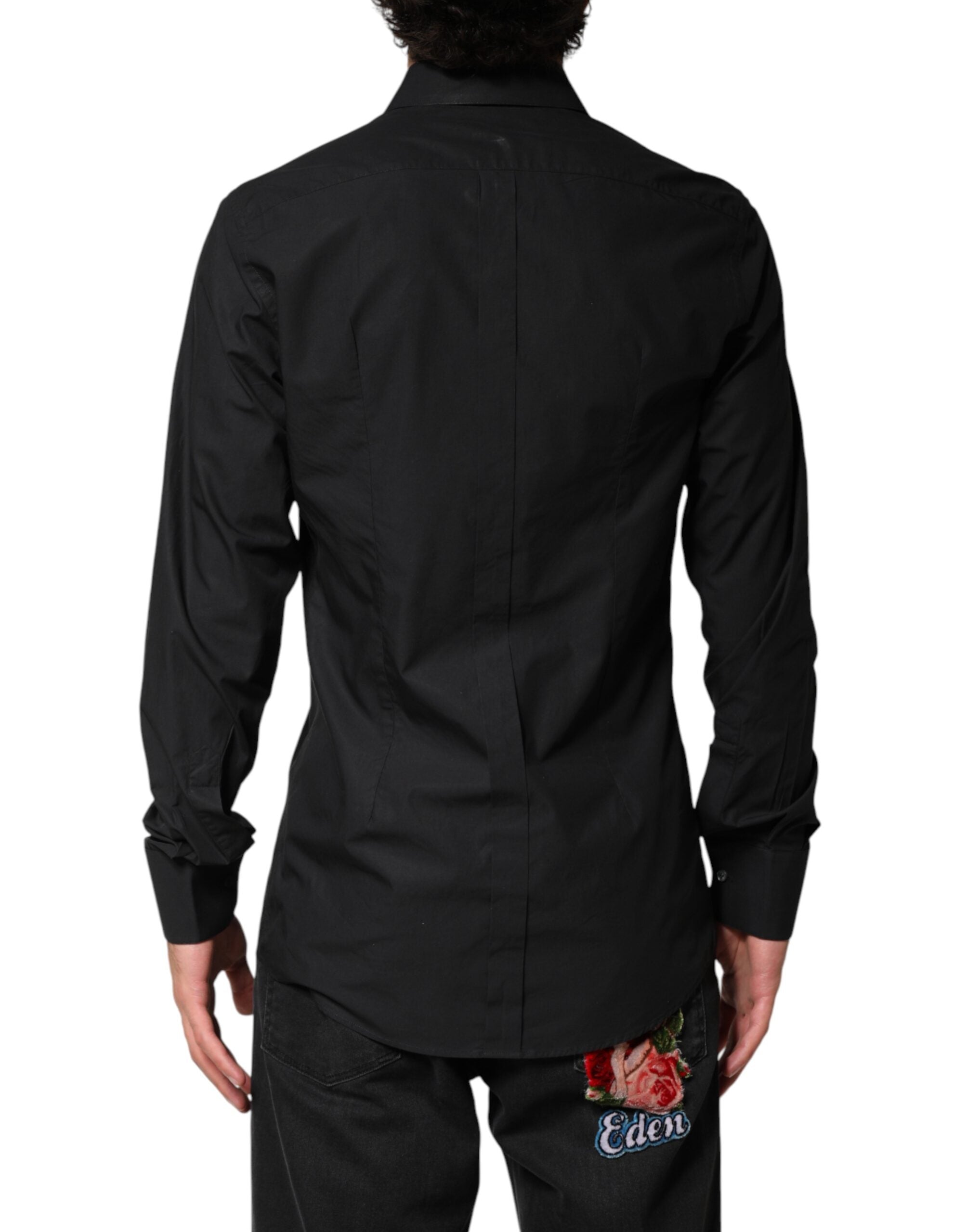Black GOLD Cotton Men Dress Formal Shirt