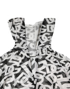 White DG Logo Long Sleeves Turtleneck Top