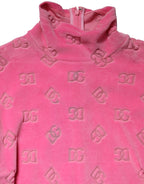 Pink Logo Monogram Long Sleeve Jumpsuit  Dress