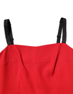 Red Stretch Bodycon Sheath Knee Length Dress