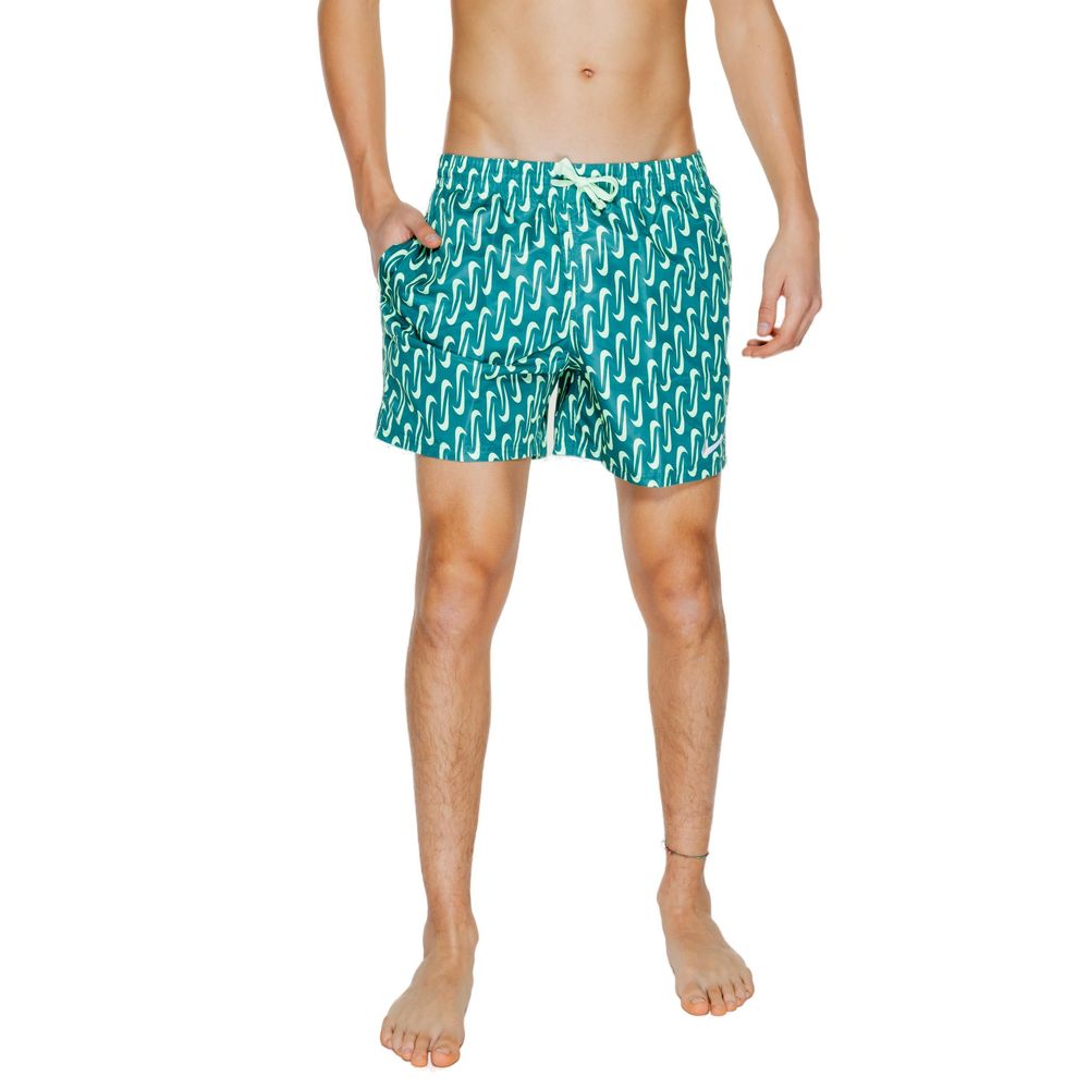 Bicolor Polyester Swim Shorts
