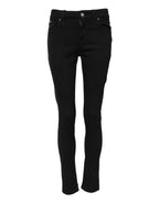 Black Cotton Casual Skinny Denim Jeans