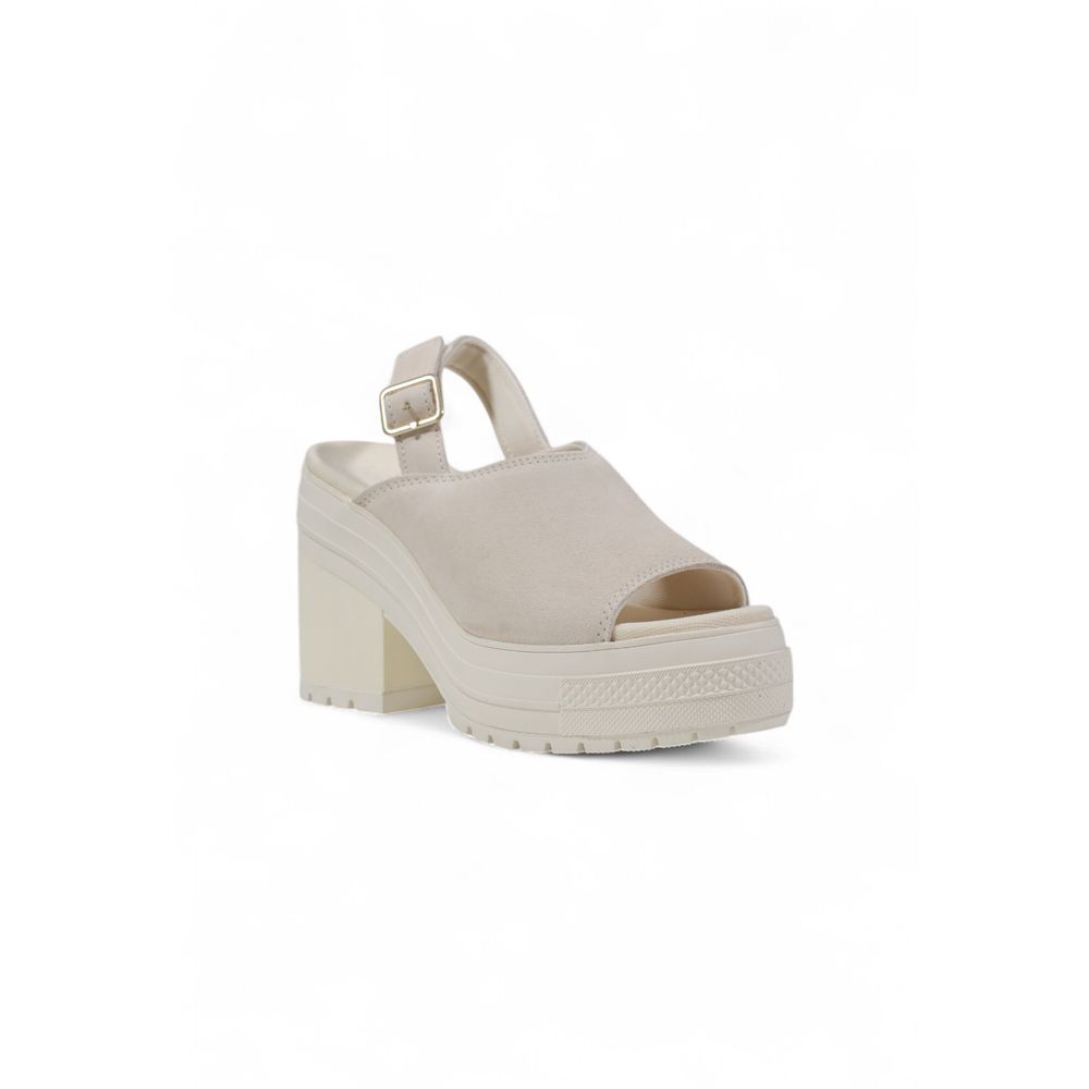 Beige Suede Leather High Heel Pumps