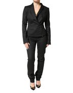 Black Double Breasted Pants Blazer Jacket 2 Piece Suit