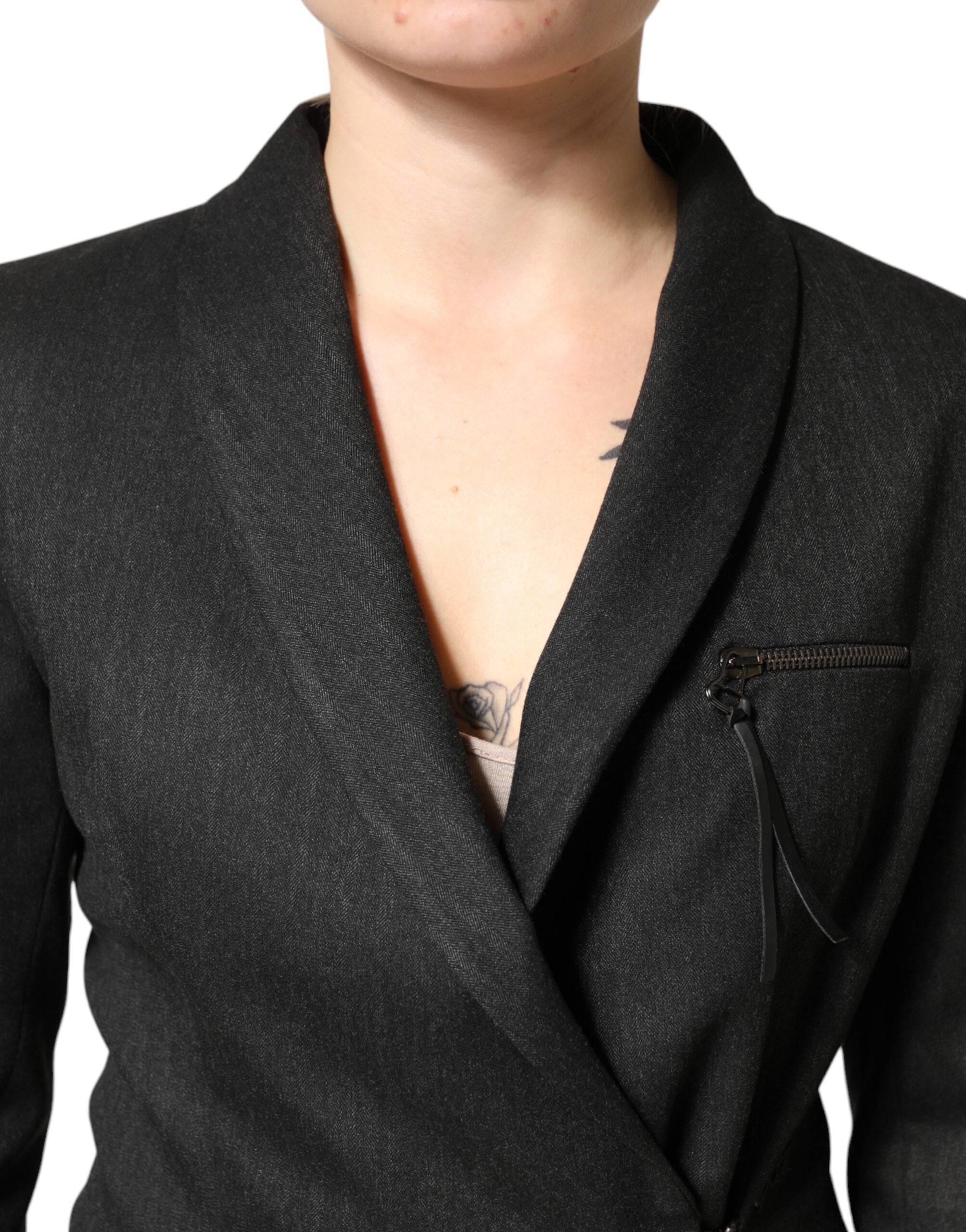 Black Double Breasted Pants Blazer Jacket 2 Piece Suit