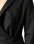 Black Double Breasted Pants Blazer Jacket 2 Piece Suit
