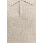 Beige Cotton Polo Shirt