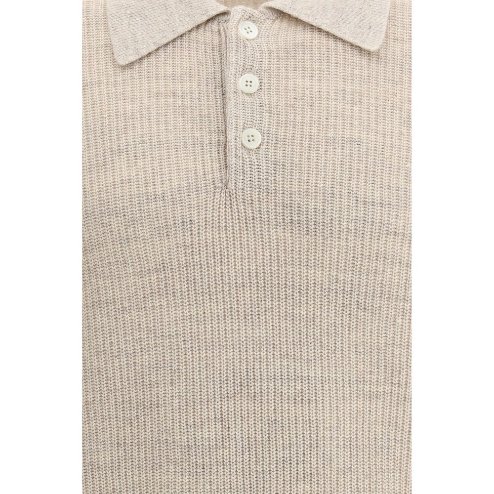 Beige Cotton Polo Shirt
