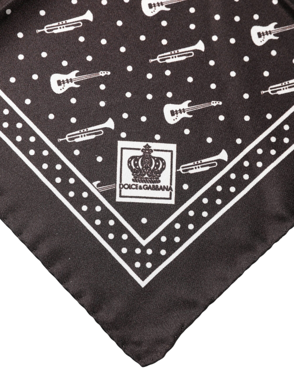 Black Guitar Trumpet Men Handkerchief Scarf