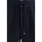 Blue Linen Bermuda Shorts