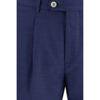 Blue Fleece Wool Two-Piece Suit
