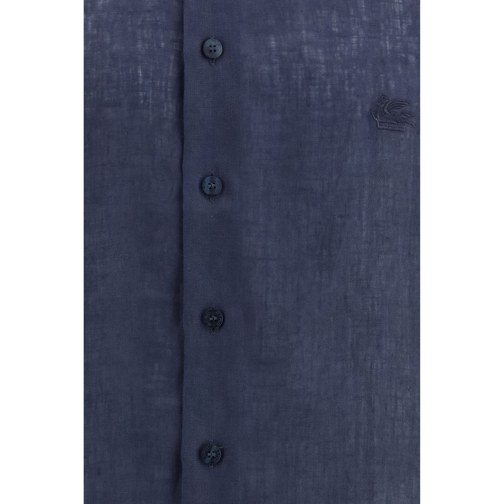 Blue Linen Dress Shirt