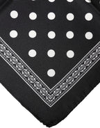 Black Polka Dot Square Handkerchief Scarf