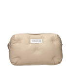 Beige Leather Clutch Bag