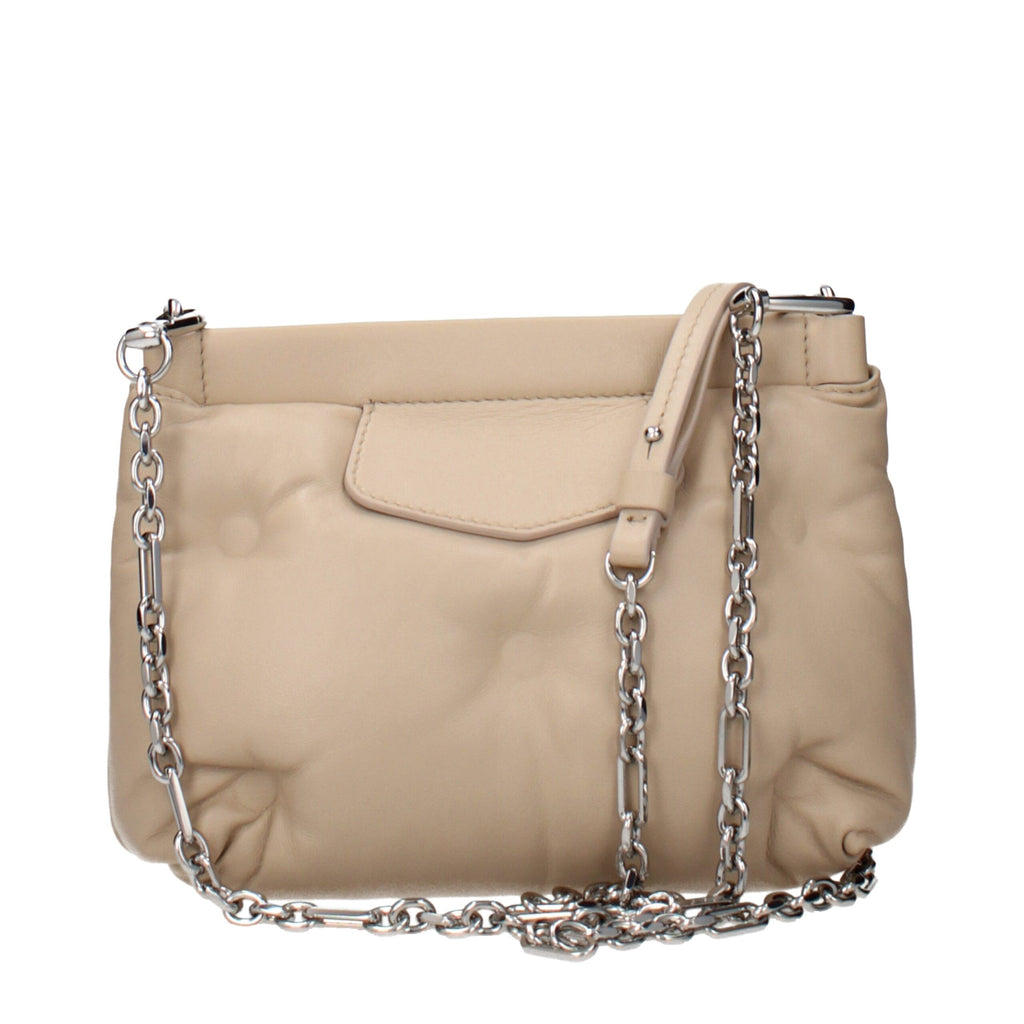 Beige Leather Crossbody Bag