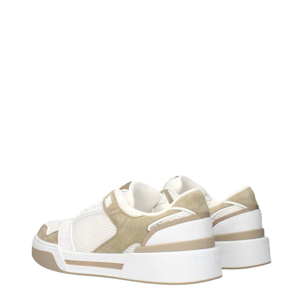 White Fabric Low Top Sneakers