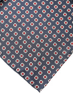 Blue Patterned Silk Square Handkerchief Scarf