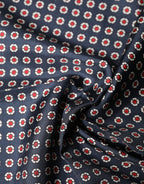 Blue Patterned Silk Square Handkerchief Scarf