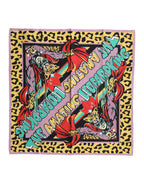 Multicolor Cartoon Square Foulard Scarf