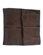Brown Logo Silk Square Handkerchief Scarf