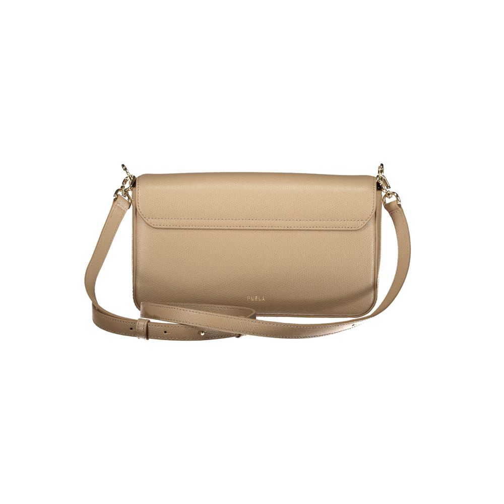 Beige Leather Women Bag