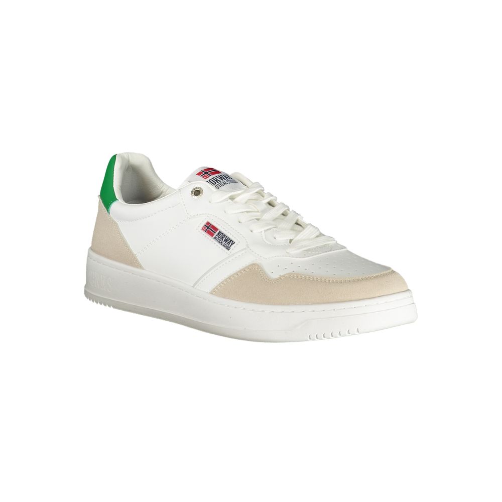 White Polyurethane Men Sneaker