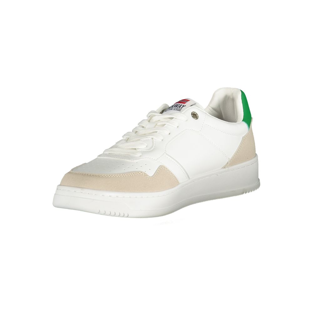 White Polyurethane Men Sneaker