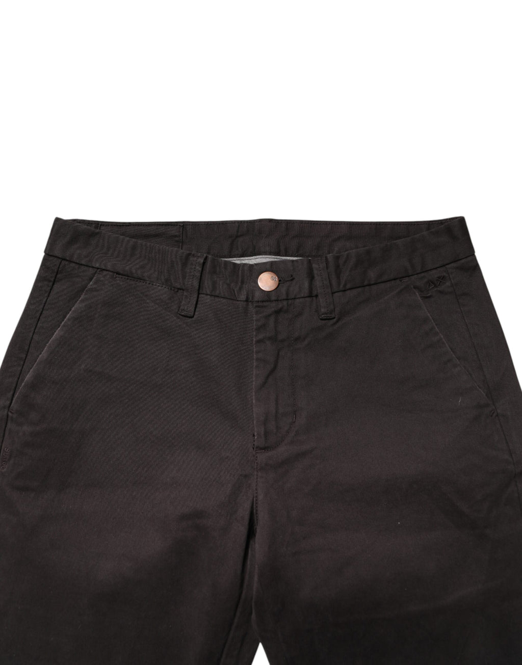 Dark Brown Cotton Stretch Skinny Mid Waist Men Trouser Pants