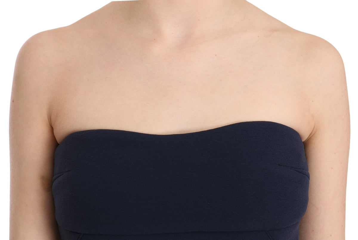 Strapless Zipper Back Tube Top Blouse