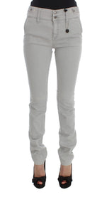 Pants Gray Cotton Blend Super Slim Fit Jeans