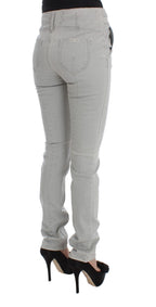 Pants Gray Cotton Blend Super Slim Fit Jeans