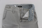 Pants Gray Cotton Blend Super Slim Fit Jeans