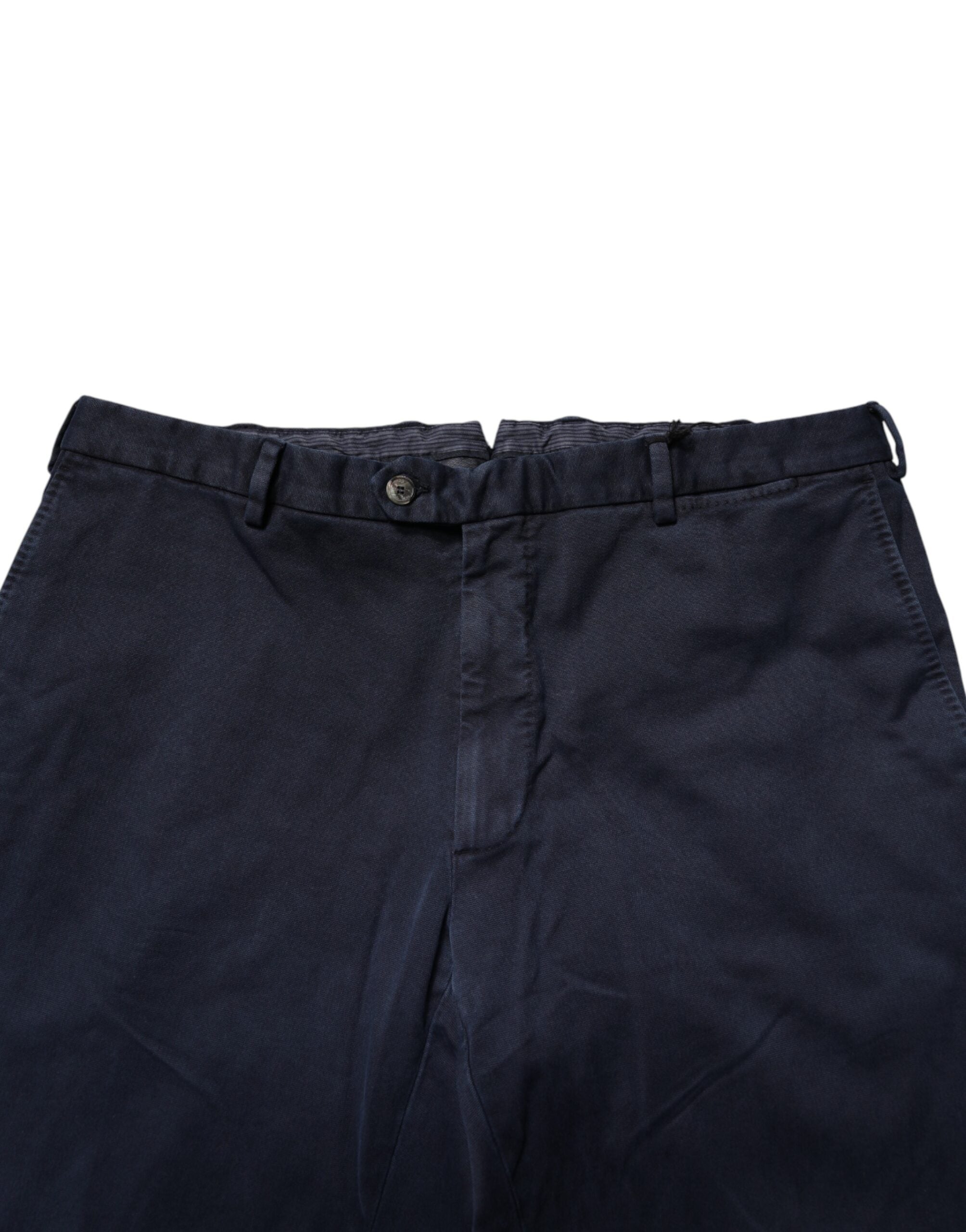 Dark Blue Mid Waist Skinny Chino Trouser Pants