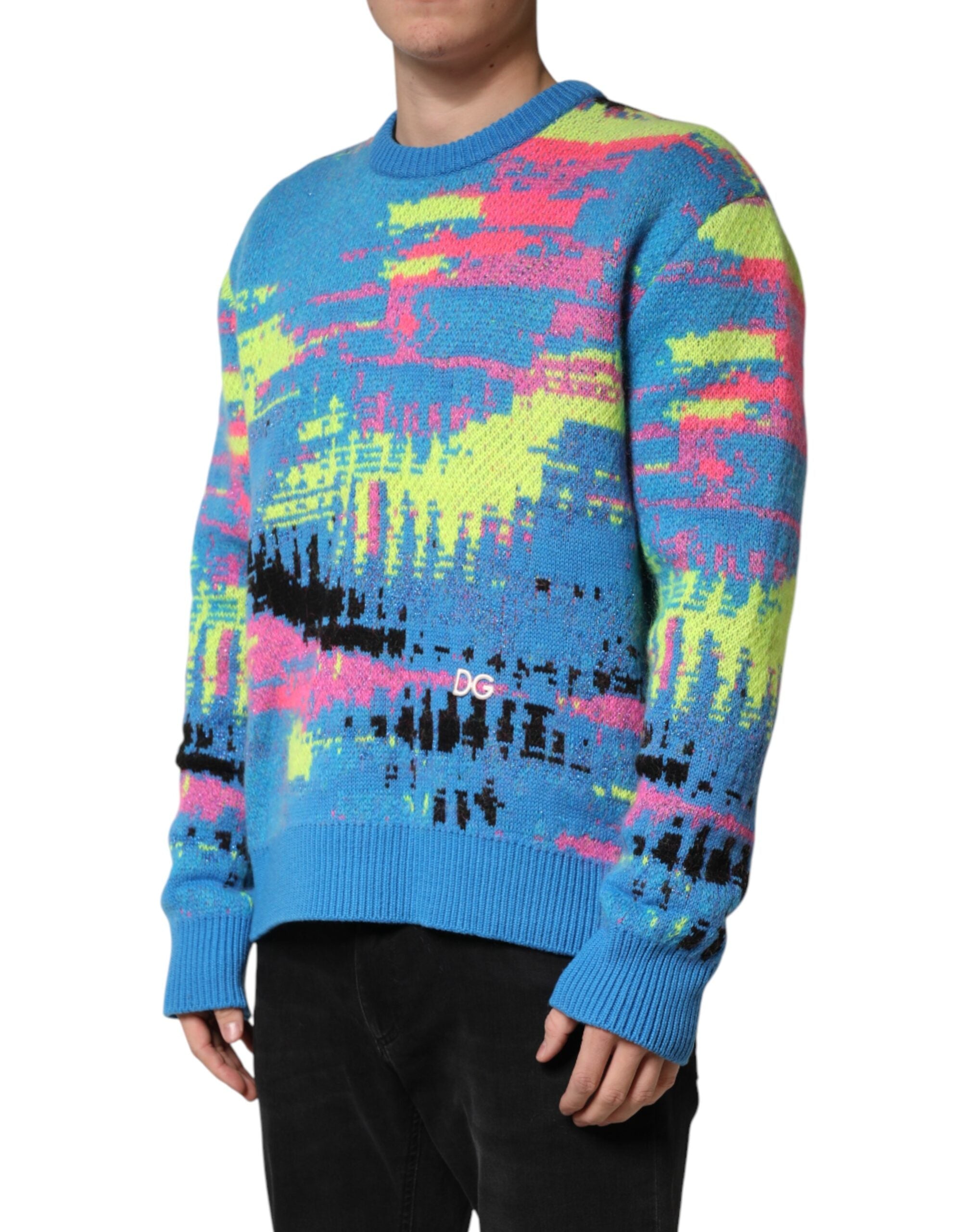 Multicolor Men Crew Neck Pullover Sweater