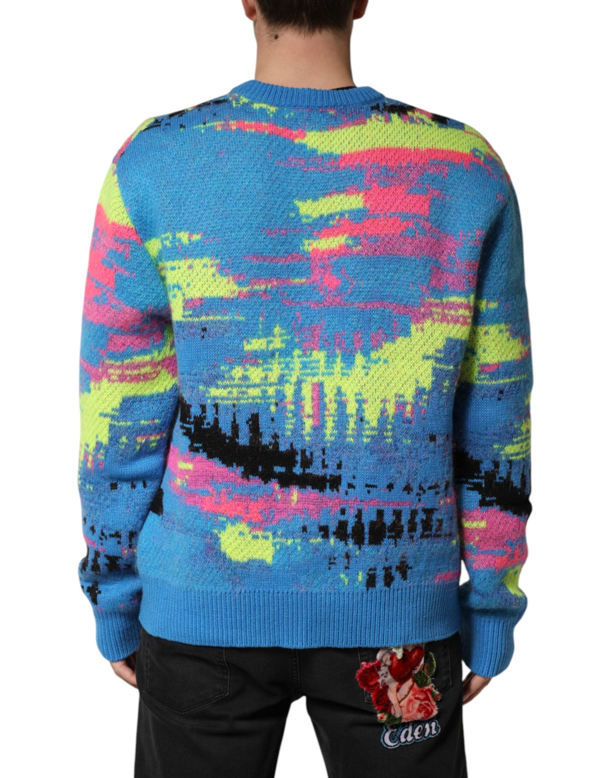 Multicolor Men Crew Neck Pullover Sweater