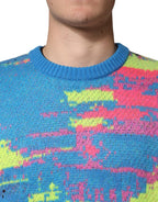 Multicolor Men Crew Neck Pullover Sweater